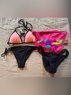 H&M Pink & Black Mixed Bikini Set